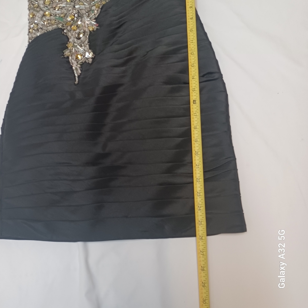 Kiss Kiss Formal Black and Silver Strapless Dress Women Size 10 - Picture 14 of 16